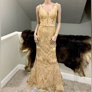 Custom Heavily Jeweled Dream Gown/All-over Beads and Sequins